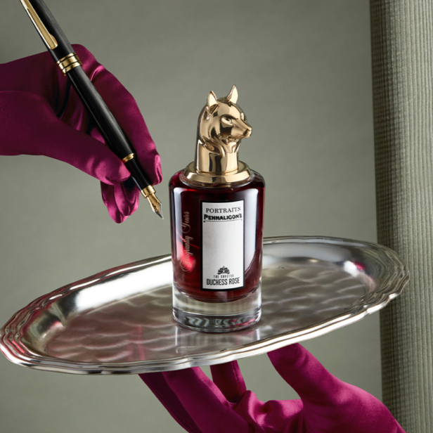 Duchess Rose on silver tray