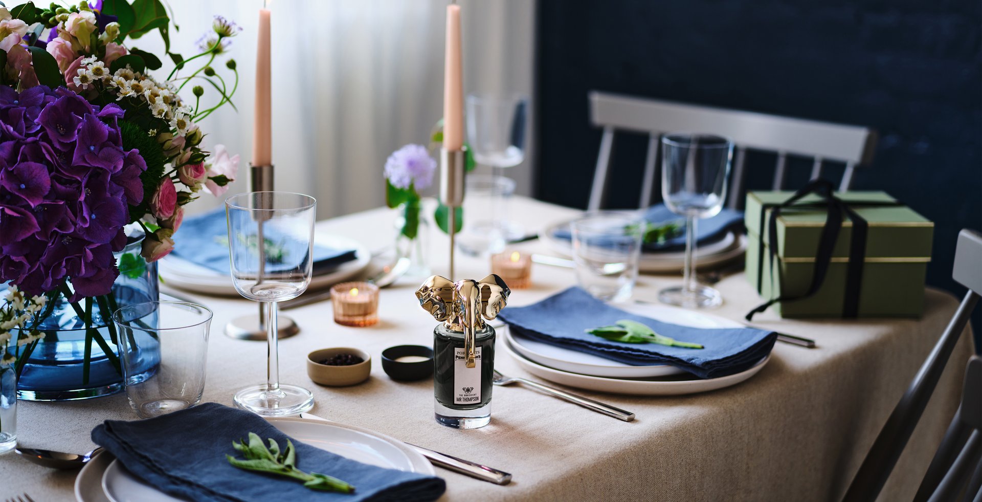 mr thompson on a dinner table