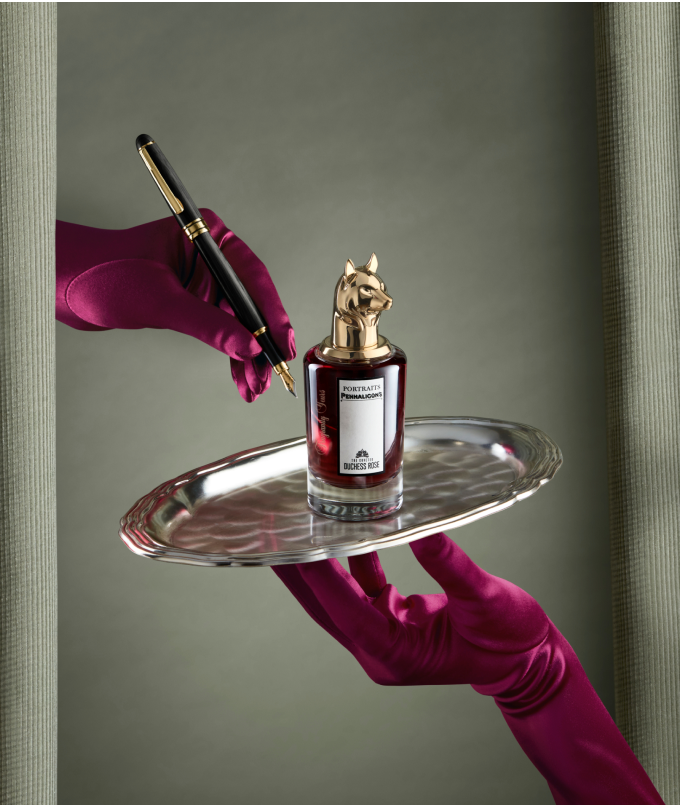 Duchess Rose on silver tray