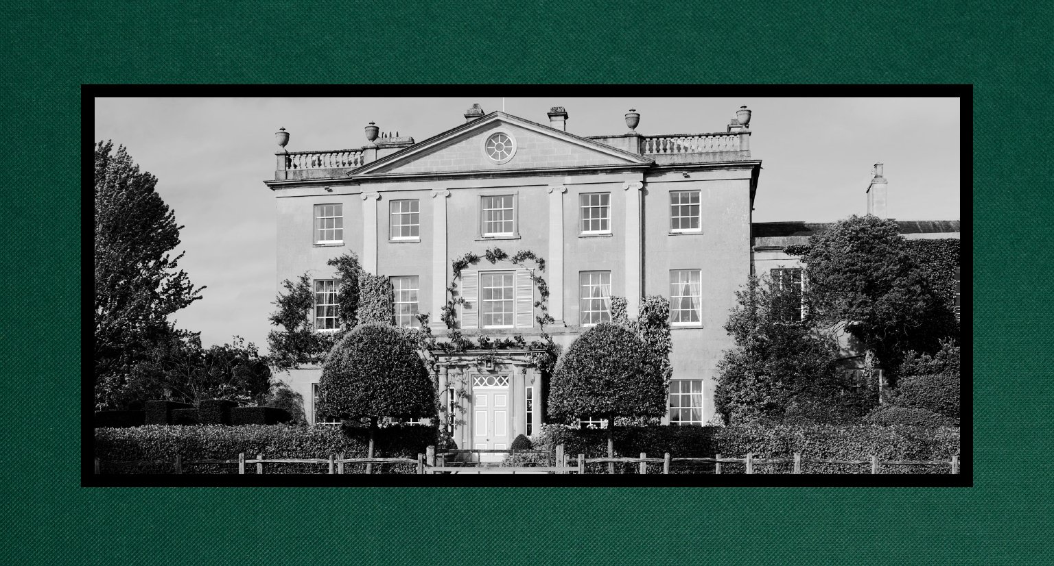 black and white photo of mansion