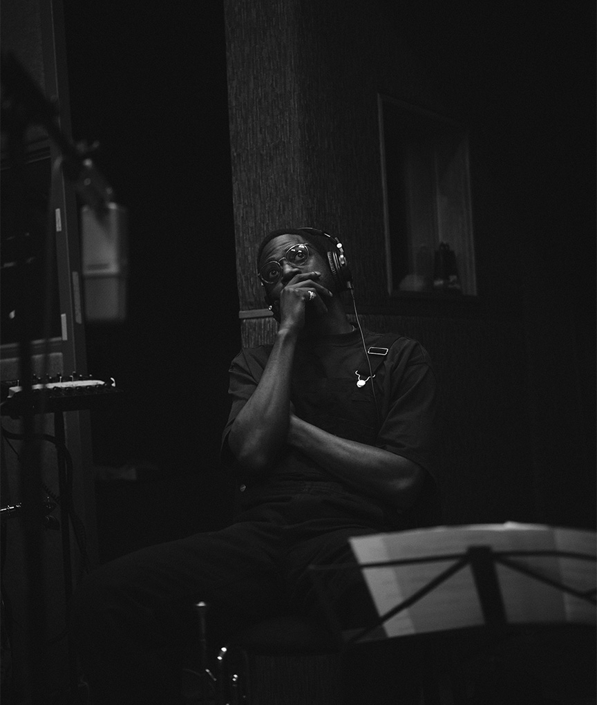 Mark Kavuma in the studio