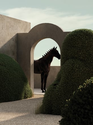 Horse under arch