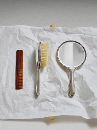 vintage comb, brush and mirror