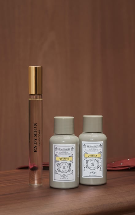 Endymion 100ml and quercus body wash + lotion duo