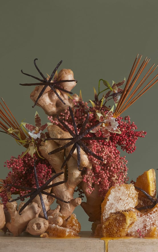 Honeycomb, vanilla, ginger