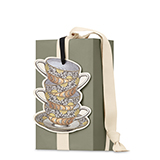 With A Cream Ribbon And A Tea Cup Tag