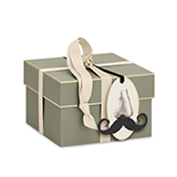 With A Cream Ribbon And A Moustache Tag