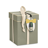 With A Dark Red Ribbon And A Top Hat Tag