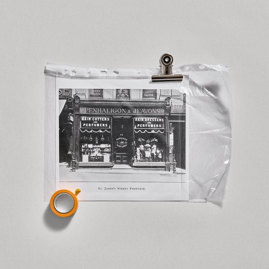 Penhaligons first store photo in black and white