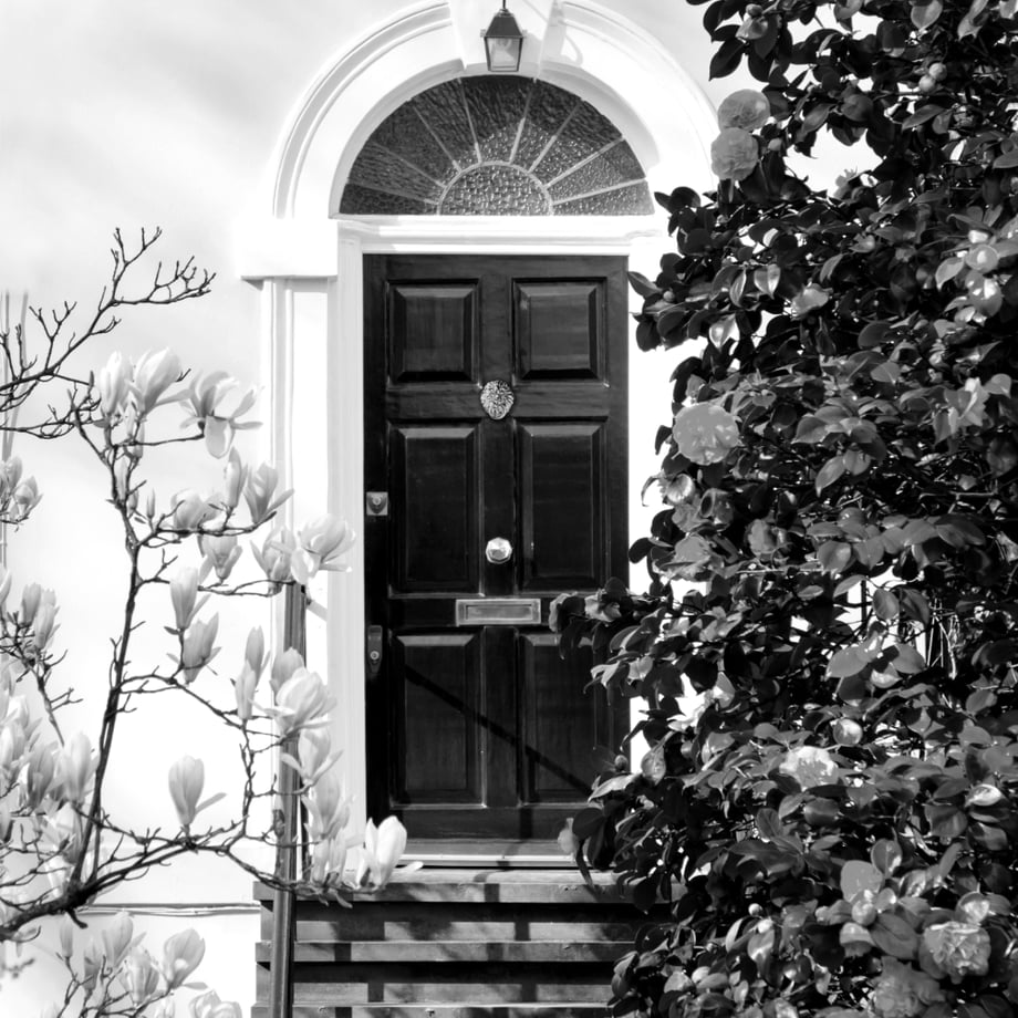 Black and white house front